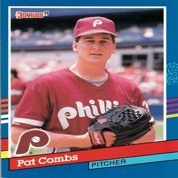 Pat Combs (Philadelphia Phillies) 1990 Leaf/Donruss '91 Series 1 Card-Number 60 - Picture 1 of 2